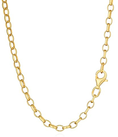 NKlaus 45cm Erbskette 925 Silber Gelbgold Vergoldet elegante Halskette Breite: 3,1mm Collier 6,11g schwer 15027