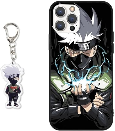 PBNDJVG Handyhülle für Apple iPhone 15 PRO MAX Hülle 6.7 Zoll, Anime Kakashi Mit Schlüsselbund Muster Design Manga Case Cartoons Schutzhülle TPU Silikon Charmant Für Jungen Frau Karikatur, 02