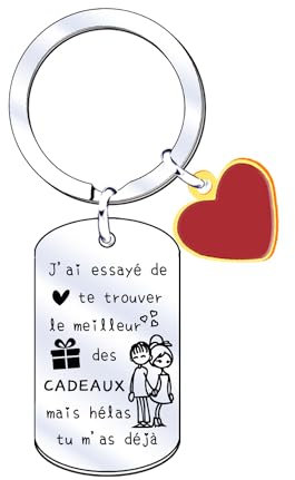 QTQTLP Cadeau Couple, Porte Clef Couple, Cadeau Amoureux pour Homme, Cadeau Couple Noel, Cadeau pour Son Copain, Cadeau Saint Valentin Couple, Cadeaux Noël Je t'aime Amour (3)