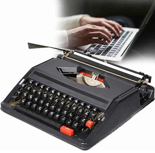 Manuelle Retro-Schreibmaschine, Traditionelle Tragbare Manuelle Schreibmaschine, Vintage-Schreibmaschine, Manuelle Retro-Schreibmaschine In Rot-Schwarzer Tastatur Mit Englischer Tastatur,Black