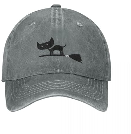YUONME Baseballmütze Schwarze Katze auf Besenstiel Cowboyhut Sonnencreme Sonnenkappe Hut Herren Damen Geschenk