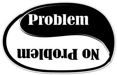 WildeBabsKLBT Problem No Problem Yin Yang car K635 Hochwertiger Premium Autoaufkleber Sticker Aufkleber selbstklebende Folie 12 cm