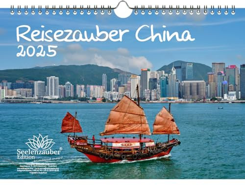 Reisezauber China DIN A4 Kalender für 2025 Asien Peking Urlaub Land - Set-Inhalt: 1x Kalender 1x Weihnachtsanhänger 1x Grußanhänger (gesamt 3 Teile)