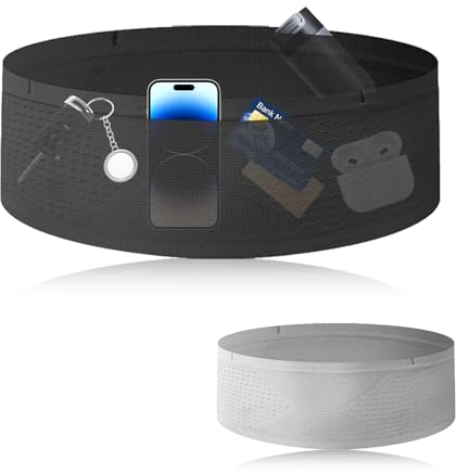 aeaean Bauchtasche Joggen 2er-Pack Lsportgürtel、Laufgürtel für Damen und Herren Geeignet für Spaziergänge, Sport,Damen und Herren,Tasche für Alle Arten von Mobiltelefonen Geeignet(Schwarz,Grau L)