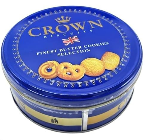Crown Biscuits Finest Butter Danish Cookies Selection Tin 140g, Sweet Perfect for Gifting Mothers day, Fathers Day, Anniversary, Thank you, Easter, Christmas Day, All Occassions (12 Tins x 140g)