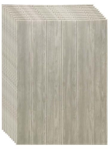 QYANPEN 3D Brick Wallpaper 10 Pcs Faux Wood Grain Textured Effect Background Panels, Foam Self-Adhesive, Interior Wall Decoration, 70x90cm, Total 67.8 Sqft Coverage,B