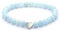 Echtes Aquamarin AAA Edelstein Armband mit 6mm Perlen und Edelstahlherz - verschiedene Längen - Heilstein Schutzstein Talisman Glücksbringer Geschenk (Aquamarin, 22CM)