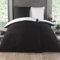 Kuscheli 4 teilig Dreamhome Uni fein Seersucker Wende Bettwäsche Bettbezug für Bettdecke Kissenbezug 80x80, Farbe:SCHWARZ-WEIß, Größe:2X 135x200 + 2X 80x80 cm