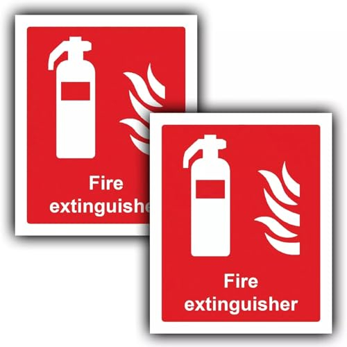 Feuerlöscher-Etiketten, wasserdichte Vinyl-Aufkleber, Schilder, 2 Stück, 110 mm x 90 mm