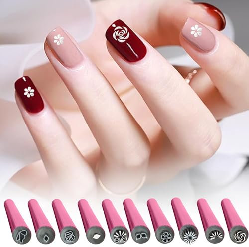 na-il art Stamp Pen Set - 6/10PCS na-il art Pen Set, d-iy Nail Graffiti na-il art Dotting Tools With Simple Design, na-il art Stamp Pen With 6/10Different Patterns For Nails Salon, Travel, And Home