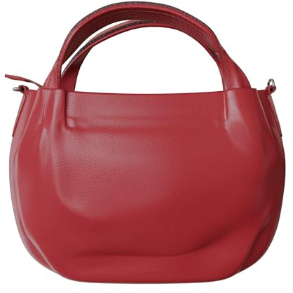 KMISSO Damen Handtasche vegan – runde Schultertasche aus Kunstleder 42x35x10 cm, elegante City Bag & Umhängetasche mit Reißverschlussfächern, kleine Party Tasche für Alltag & Arbeit