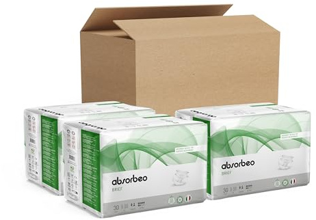 Absorbeo Pannolone Mutandina Extra, Dispositivi Assorbenti per Incontinenza Media, Comfort Assoluto, Protezione Totale, Sistema Antiodore, Traspiranti, Unisex, Taglia M, 3 Confezioni da 30 (90 totali)