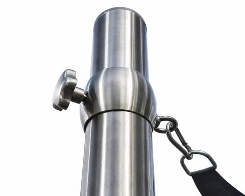 Sonnensegelmast 2,5-3m Höhenverstellbar Edelstahl mit Bodenhülse Sonnensegel Mast Pfosten Stange (⌀60mm 2,5m mit Bodenhülse)