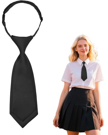 Gsyziux Black Ties for Women Pre-tied Womens Tie Cute Ladies Necktie