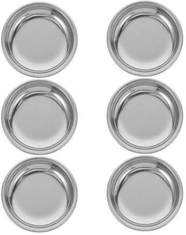 Acier Soucoupe 6pcs pour Ronde Inoxydable en Argenté Sachet de Thé | Repose Sachet de Thé, Soucoupe pour Poser Filtre à Thé, Accessoire pour Spécial Thé