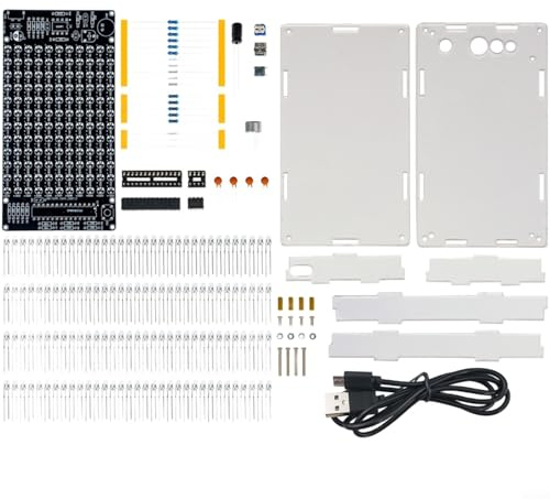 CWOQOCW LED-Rhythmus-Lichtpegelanzeige, elektronisches Set mit USB-betriebenem visuellem Spektrum für Musik (Kit + Acrylgehäuse)
