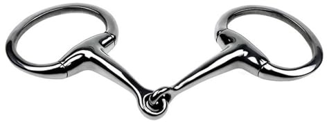 Zanthicia Mors de bride en acier inoxydable pour cheval, léger et sportif, accessoire d'équitation, équipement d'entraînement, facile à nettoyer, mors de remplacement avec anneaux, pratique pour