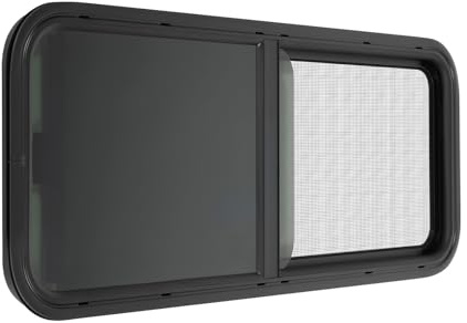 Finestra scorrevole per camper, 1000 x 400 mm, con zanzariera, permeabilità al 25%, finestra per camper, rimorchi, pickup o veicoli modificati