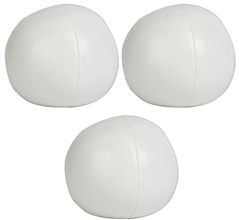 Tomedny Palline da giocoliere, 3 Palline da Circo in PU, Kit da Giocoleria Morbido e Facile per giocolieri Principianti e avanzati, Colori Misti (Bianca)