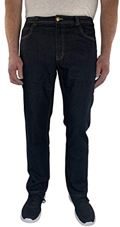 Marina del Rey Herren große Größen Jeans Regular Fit mit elastischem Bund Peter 70, Schwarz