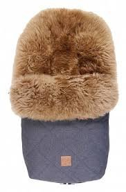 Kaiser Lammfell Fußsack Nelly Lammfell cappuccino navy melange