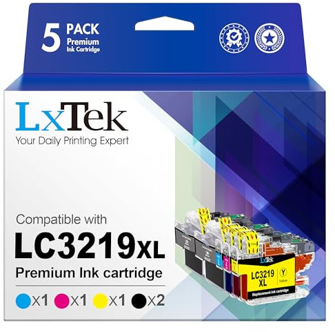 LxTek Compatible for Brother LC3219XL LC3219 LC3217 Ink Cartridges for Brother MFC-J5330DW MFC-J6930DW MFC-J5730DW MFC-J5335DW MFC-J6530DW MFC-J5930DW MFC-J6935DW (2 Black 1 Cyan 1 Magenta 1 Yellow)