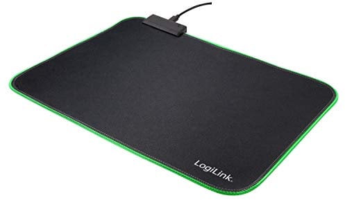 LogiLink Gaming Mauspad mit LED RGB-Beleuchtung und Rutschfester Unterseite