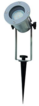 NCC-Licht Ritos LED's Garden LED Gartenspot mit Erdspieß 3W silber warmweiß 3000K