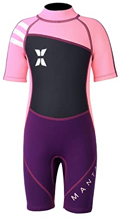 Shorty Combinaison de Plongée Enfant, Neoprene 2.5MM Maillot de Bain pour Natation Activités Aquatiques 2-10 Ans