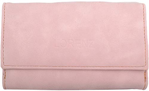 Porte-monnaie/porte-monnaie/carte de crédit en similicuir aspect vieilli pour femme, rose pâle, Taille unique