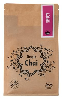 Simply Chai Bio & Vegan Spicy Chai Latte - 250g | Fairtrade, Bio-Qualität, würziger indischer Gewürztee, vegan