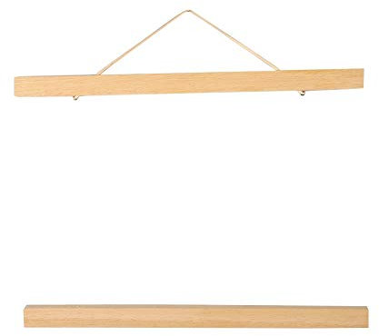 Cadre Photo Magnétique en Bois, Cadre Photo Magnétique Moderne en Bois Bricolage Poster Scroll Prints Artwork Hanger White Wood for La Décoration Murale Teck (Frame Length : 50cm)