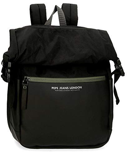 Mochila Pepe Jeans Sail Adaptable para Portátil 15.6, Negro