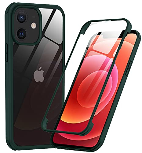 Phoneaura 360 Grad Schutzhülle für iPhone 12 Mini mit Folie und Schutzglas (Vorne+Hinten)