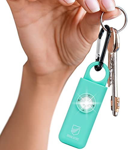 Original Defense® Sirène d'auto-défense (menthe) – 130 dB porte-clés alarme avec lumière stroboscopique LED pour femmes, enfants et personnes âgées – Recommandé par la police