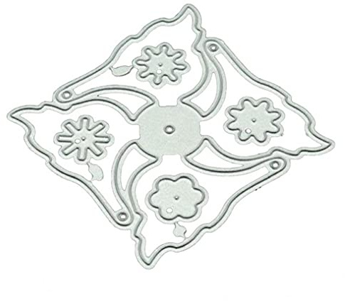 Ruluti Metall-Ausschnitt Sterben Schnitt 3D Windmühle Blume Spinner DIY Scrapbook-Karte Windrad Fan-Party Embossing Folder Stencils Vorlage