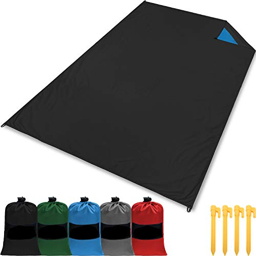 gipfelsport Picknickdecke - Outdoor Picknick Decke I Stranddecke, wasserdicht, waschbar, sandfrei I 150x110cm groß I schwarz