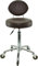 VAKON SALON - Premium Rollhocker braun mit ovaler Lehne höhenverstellbar von 55 bis 75 cm - Rundsitz- Drehhocker Arbeitshocker Praxishocker