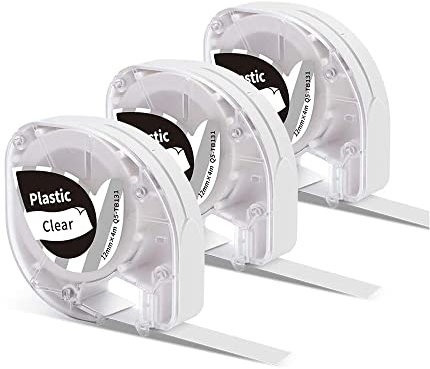 3X Phomemo P12/P12Pro/LT12 Etikettenband Compatible Label Tape Replacement for Phomemo P12/P12Pro/LT12 Clear Transparent LT Pastic Tape