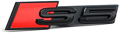 Audi 8W6071805 Schriftzug Clip S5 Schriftzug Tuning Kühlergrill Black Edition Emblem, schwarz/rot