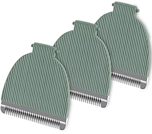 3 Pack Ersatzklingen kompatibel mit Meridian Trimmer, hygienische Keramik-Ersatzklingen kompatibel mit Meridian Body Trimmer (Onyx & Salbei), Grün