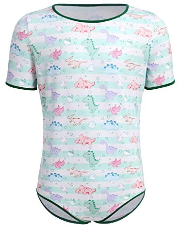 Men's One Piece Pyjamas Short Sleeve Cute Print Romper Pajamas Bodysuit Leotard Nightwear Sleepwear Tops Light Green XXL