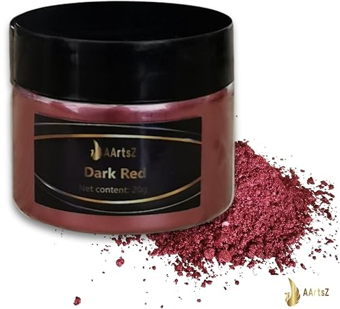 Epoxidharz Farbe Metallic (Dark Red/Dunkelrot (20g)), AArtsZ Mica Powder Pulver, Epoxy Resin Farbe, Pigment, Farbpigmente Pigmentpulver Farben für Kosmetisches Qualität, Niveau Lipgloss Seifenfarben