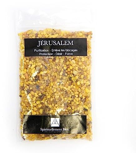 Incienso Religioso Litúrgico – Resina Eritrea en Granos Sagrada – Fumigación y Oraciones Sagradas, Intenciones Divinas - Wicca - Alternativa Incienso en Barra-Cono (Jerusalén, 100 gr)