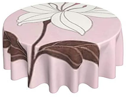 Tischtuch Pinke Blume Pflegeleicht Wachstuchtischdecke Rund Wachstischdecke 152Cm Für Abendessen Camping Picknick