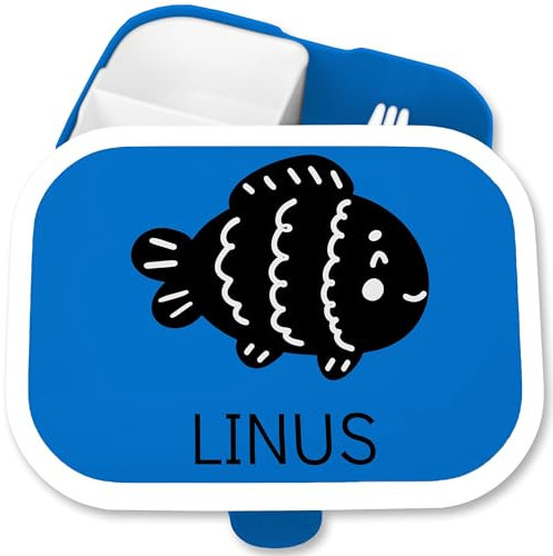 Brotdose Kinder Campus für Mepal - Fisch Fische Fish - 750 ml - Blau - faechern fischen fächern