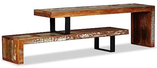 ADWOA TV-Schrank Altholz Massiv Fernseher Schrank Modern Wohnzimmer-Schrank