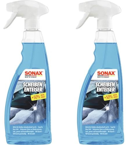 SONAX ScheibenEnteiser (750 ml) sekundenschnelles enteisen von Scheiben ohne kratzen und eine rundum klare Sicht im Winter | Art-Nr. 03314410 (Packung mit 2)