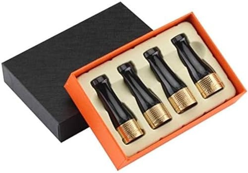 Ensemble de tuyaux à cigares en résine de cuivre Pur, Porte-Cigare de 4 Tailles, Ensemble d'embouts à cigares, Porte-Filtre à cigares Portable de Calibre 4, Noir