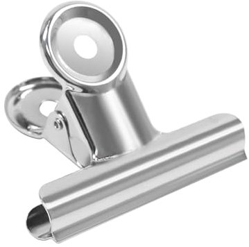 Coideal Große Bulldoggen-Büroklammern, 12 Stück Metall Bull Clips, silberfarbene Scharnier-Clips für Akten, Basteln, Lebensmittelbeutel, Zeichnen, Fotos in Küche und Büro (63 mm)